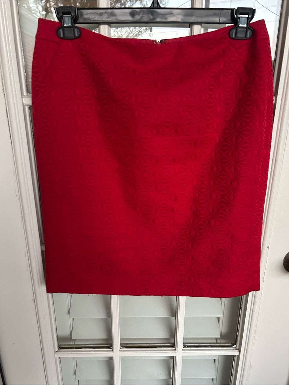 The Limited Red Textured Pencil Skirt